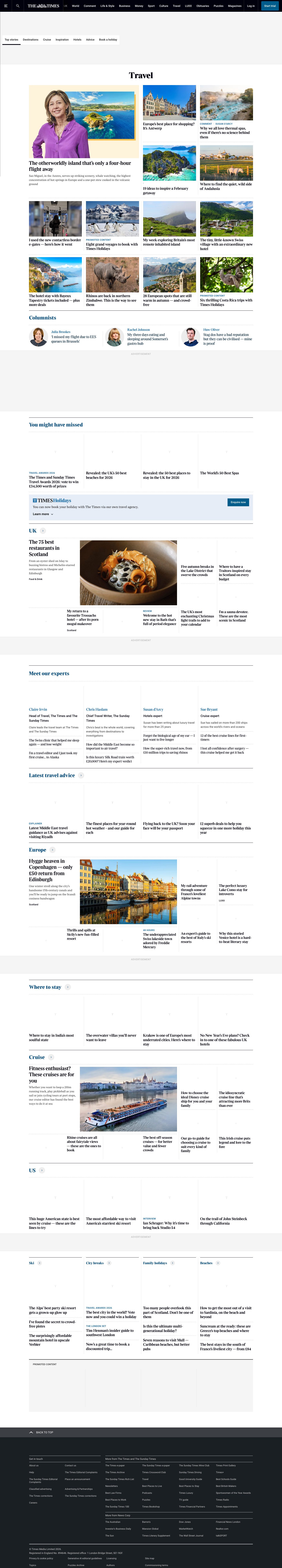 Screenshot of The Times Travel